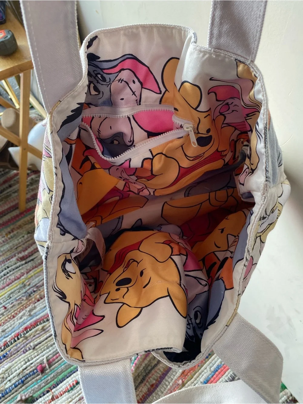 Disney Store Winnie The Pooh Friends Canvas Tote Bag Shopper Y2K OS